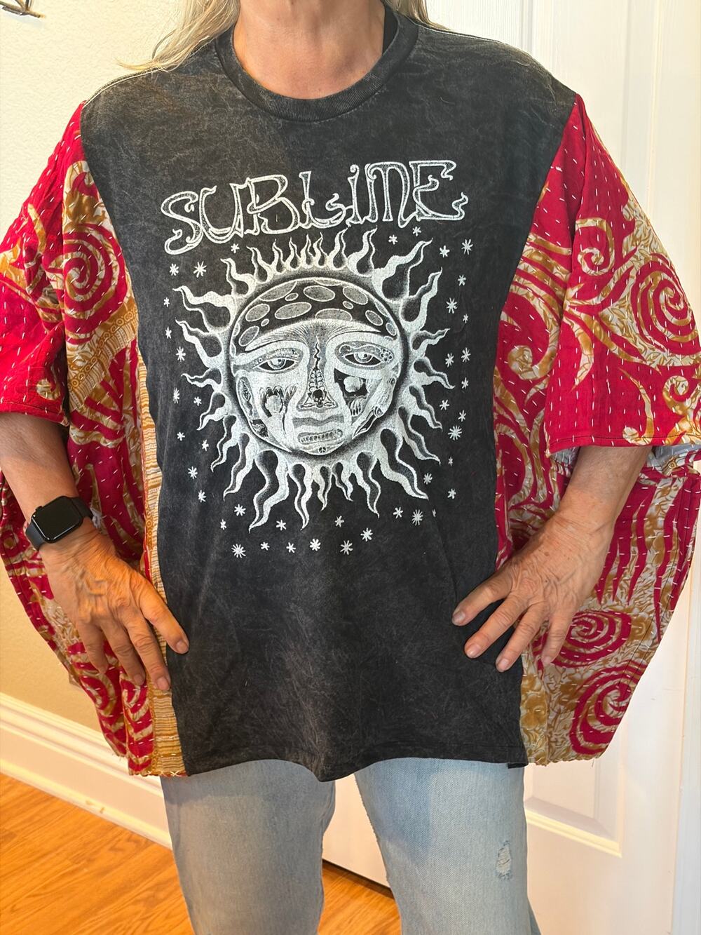 Sublime Upcycled Kantha Tunic Top Shirt OS Handmade Boho